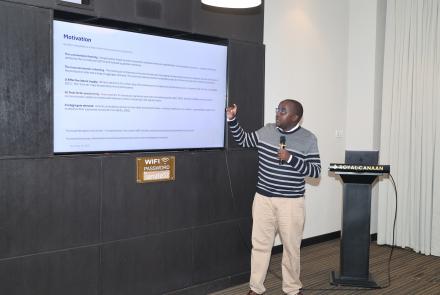 Mr. Leo Kemoi presenting the economic analysis