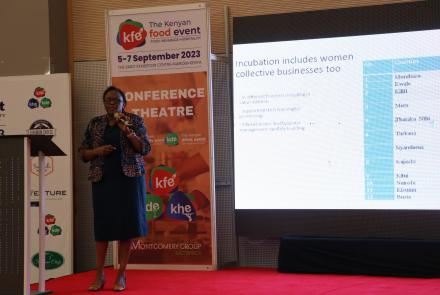 Dr. Mary Mbithi makes presentation at the Kenya Food Event