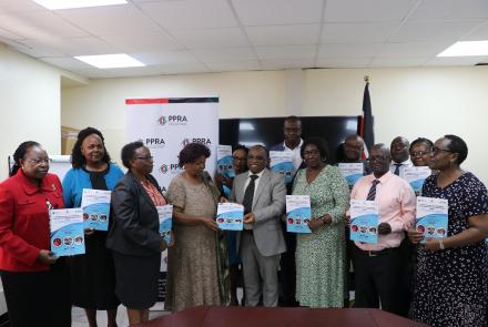 Prof Wanjiku Kabira hands over AGPO study Technical Report to PPRA Director General